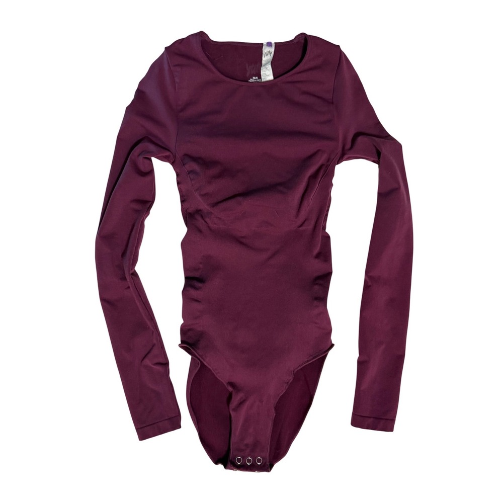 Yitty Long Sleeve Shaping Bodysuit Maroon Size XS/S